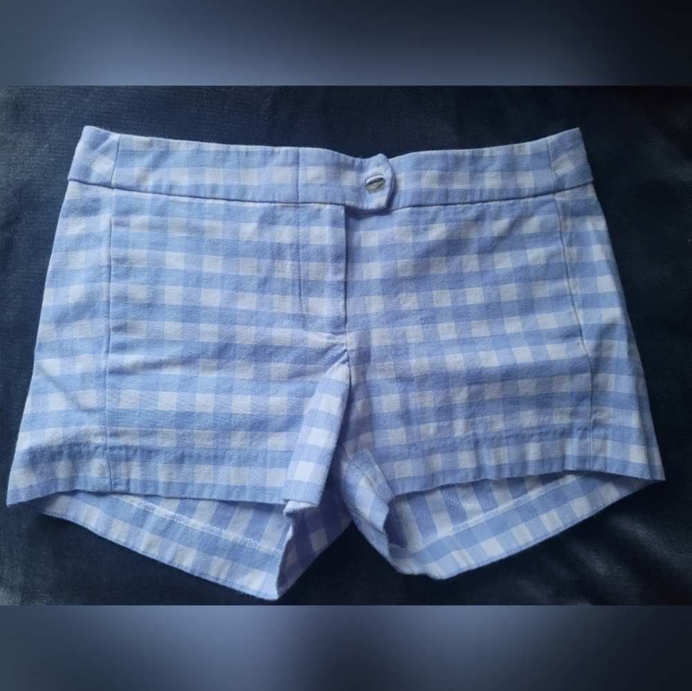 J.Crew Women's Plaid Stretch Cotton Shorts Blue & White 2 XS/S - Picture 14 of 16